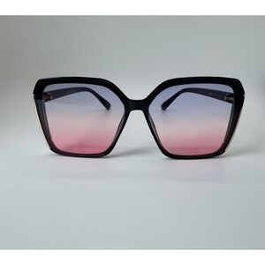 Womens Oversized Square Sunglasses Black Gold Purple Pink Gradient Lens UV400